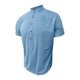 thumbnail image 4 of Ceisia Men's Slim Fit Short Sleeve Stand-Up Collar Slub Linen Henley Shirt with Geometric Embroidery Light Blue M Gifts, 4 of 6
