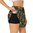 thumbnail image 2 of Bixox Women's Funny Sloths In The Forest pattern 2 in 1 Running Shorts - Lightweight Athletic Workout Gym Yoga Shorts Liner with Pockets - Large, 2 of 7
