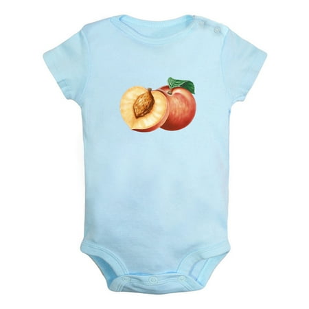 

Fruit Peach Image Print Rompers For Babies Newborn Baby Unisex Bodysuits Infant Jumpsuits Toddler 0-24 Months Kids One-Piece Oufits (Blue 12-18 Months)
