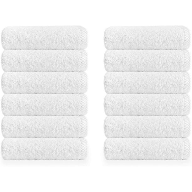 Raymond Clarke Washcloths, Face Towels Cotton White Twelve Pack, 12x12