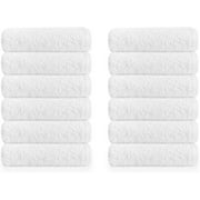 Raymond Clarke 12 Washcloths, Face Cloths Pack White Twelve Pack, 12x12 inch, Ultra Soft Salon Towels, Spa Towels, fingertip Towels, Nail Towels White, 12pc