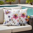 thumbnail image 5 of Country Wildflowers Pillow Covers 2 Pack Watercolor Gradient Purple Pink Floral Herb Plant Pillowcase Waterproof Outdoor Throw Pillow Cover for Patio Garden Square Cushion 20”x20”, 5 of 9