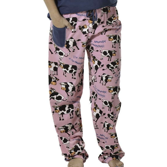 LazyOne Pajamas for Women, Cute Pajama Pants and Top Separates, Cow, Moody, X-small