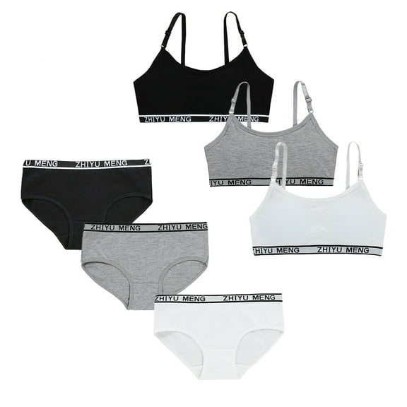 Sport Crop Cami Bras 10-15 Teen Student for Teens & Big Girls Elastic Shoulder Straps Cotton Breathable Bra Running Bra Solid