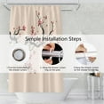 thumbnail image 6 of Cherry Blossom Shower Curtain Chinese Traditional Antique Ink Painting Art Plum Floral Shower Curtains Bathroom Accessories Waterproof Polyester Fabric with Hooks, 72 x 72 Inch, 6 of 6