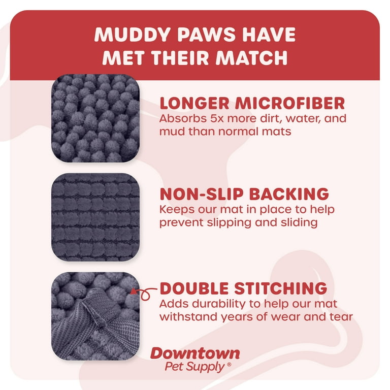 Dog Door Mat for Muddy Paws, Absorbs Moisture and Dirt, Absorbent Mat