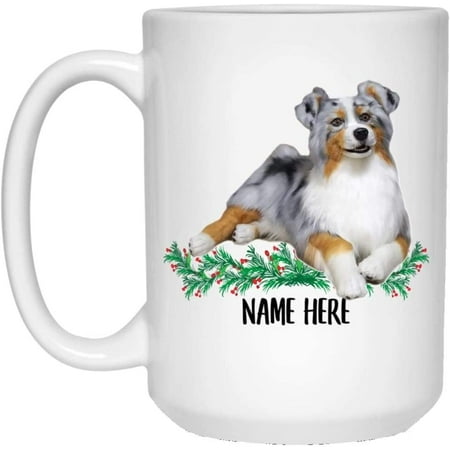 

Funny Personalized Text Gifts Australian Shepherd Silver Merle Custom Name Christmas 2022 Gifts White Coffee Mug White 15oz