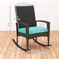 thumbnail image 3 of Outsunny Outdoor Rocking Chair with Cushion, High Back for Garden Turquoise, 3 of 10