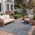thumbnail image 4 of SAFAVIEH Courtyard Altan Geometric Indoor/Outdoor Area Rug, Grey/Navy, 6'7" x 6'7" Square, 4 of 15
