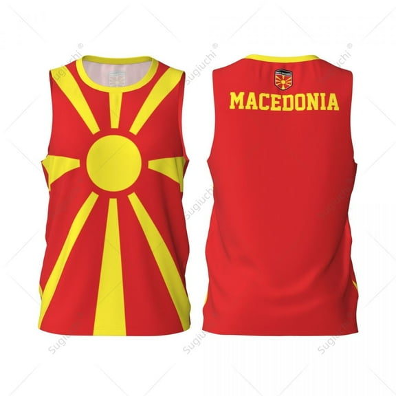 North Macedonia Flag Men Basketball Sports Jersey Running Fitness Multifunction Sleeveless tshirt Exclusive Custom Name Nunber