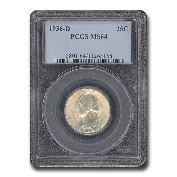 1936-D Washington Quarter MS-64 PCGS