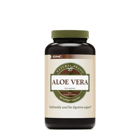 GNC Natural Brand Aloe Vera, 180 Softgels, Supports Digestive Health