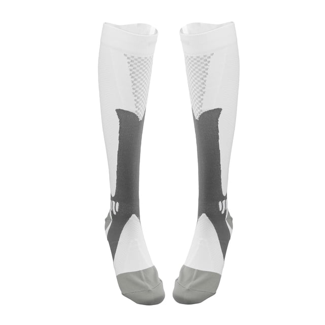 Sports Compression Socks, Breathable Muscle Shock Absorption White 1 Pair Athletic Compression Socks For Men Women