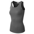 thumbnail image 2 of MBJ Womens Casual Basic Soft Active Fitted Rib U Neck Tank Top ( S - XL ), 2 of 4