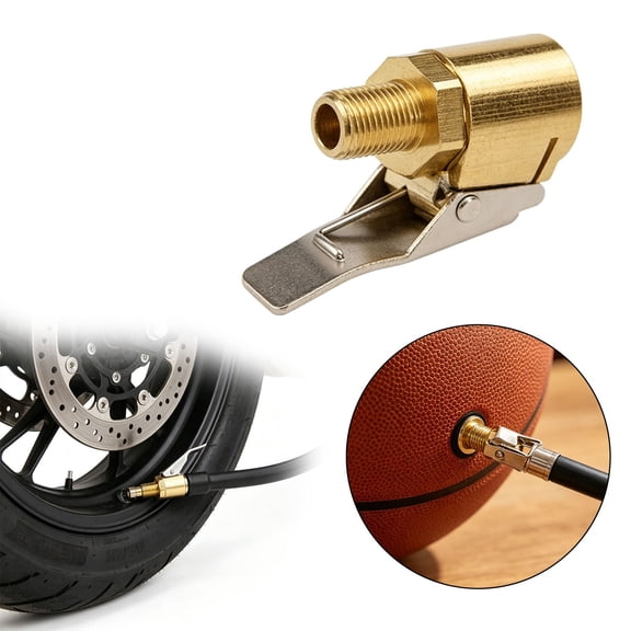Brass Locking Tire Air Chuck,Tire Inflator Hose Adapter for Twist On Connection Convert to Lock On,No Air Leakage Air Compressor Pump Clip On Tire Chucks,Tire Nozzle with Tire Valve Thread