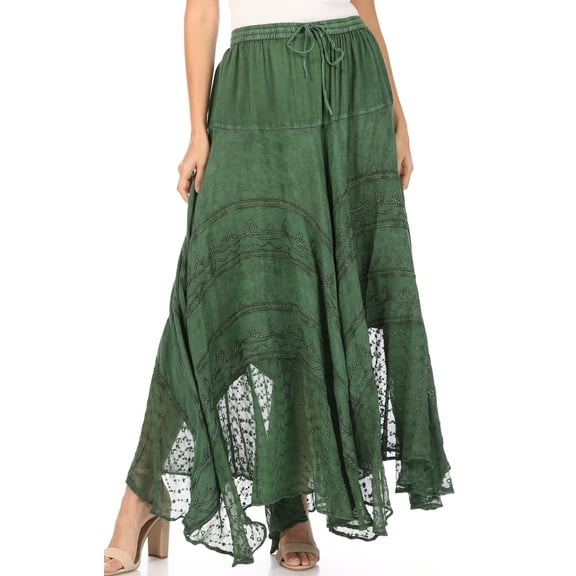 Sakkas Ivy Maiden Boho Skirt - Green - One Size