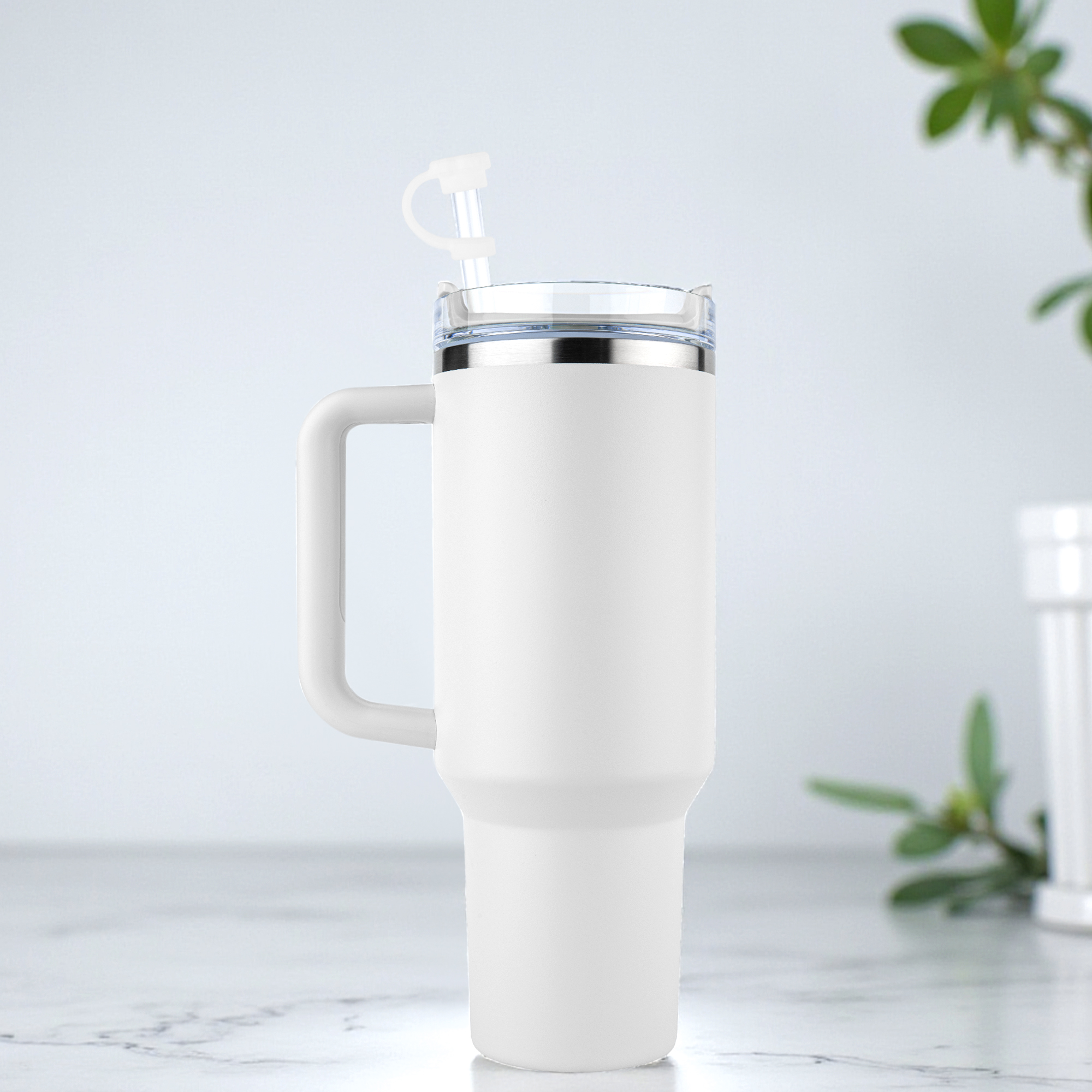 Unique Bargains Durable Dust-Proof 40oz Straw Cover Set of 2 White