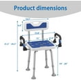 thumbnail image 6 of Shower Chair for Seniors Elderly Handicap Disabled Or Bariatric Adults Heavy Duty 500 Lbs Adjustable Stool with Arms and Back Bench Seat for Inside Shower Stall and Bathroom Bath Tub Chairs, 6 of 9