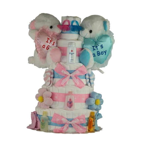 Twins-Boy and Girl Love them Diaper Cake