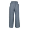 thumbnail image 4 of Cxenplz Spring into Summer Lightweight Breathable Cotton and Linen Pants Solid Color Elastic Waistband Straight Tube Pants Versatile Casual Ankle Length Pants, 4 of 5