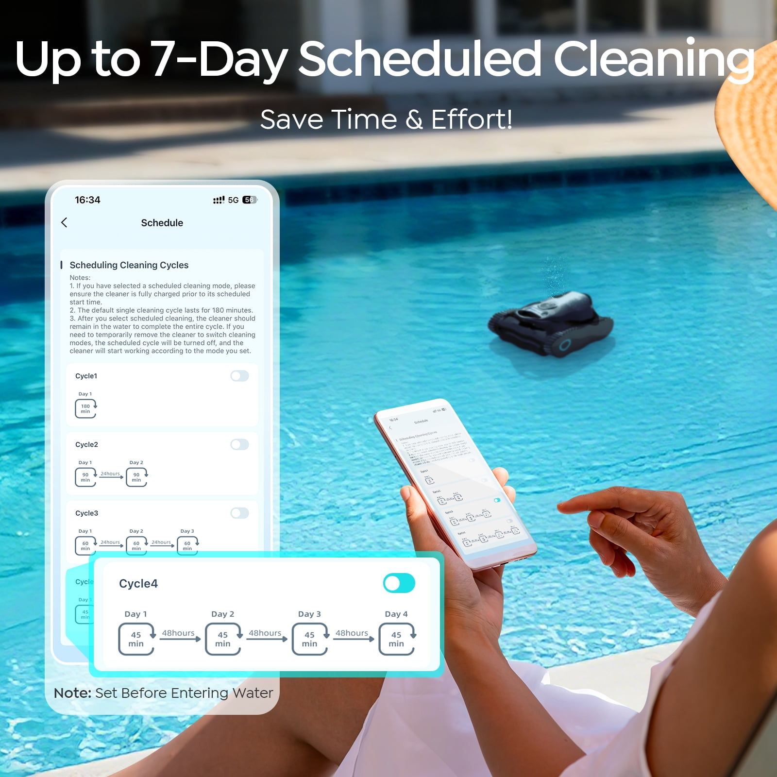 (2026 new)Talosbo C1 Cordless Robotic Pool Vacuum Cleaner with Wall &Waterline Cleaning, for Inground Pools Up to 1615 sq.ft, 180 Min,Dual Filtration, Smart Navigation, App Support