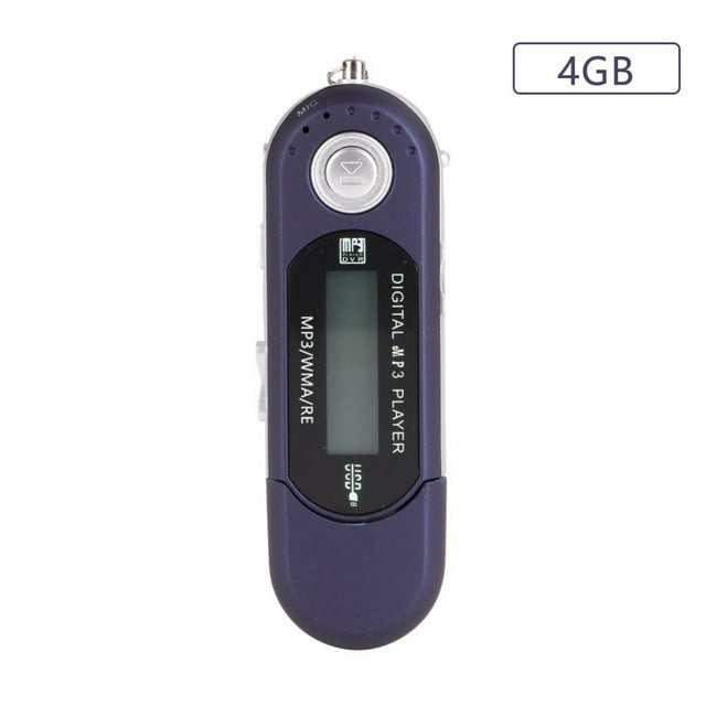 Lecteur Mp3 USB 4 Go Lecteur de Musique Prend en Charge la Pile AAA Remplaçable (Non Incluse) Enregistrement Radio FM Extensible jusqu'à 32 Go