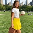 thumbnail image 6 of Khunlpohl Girls Pleated Skorts Elastic Waisted Solid Color Skirt Plain Basic Casual Skirts for Kids 2-15 Years, 6 of 9