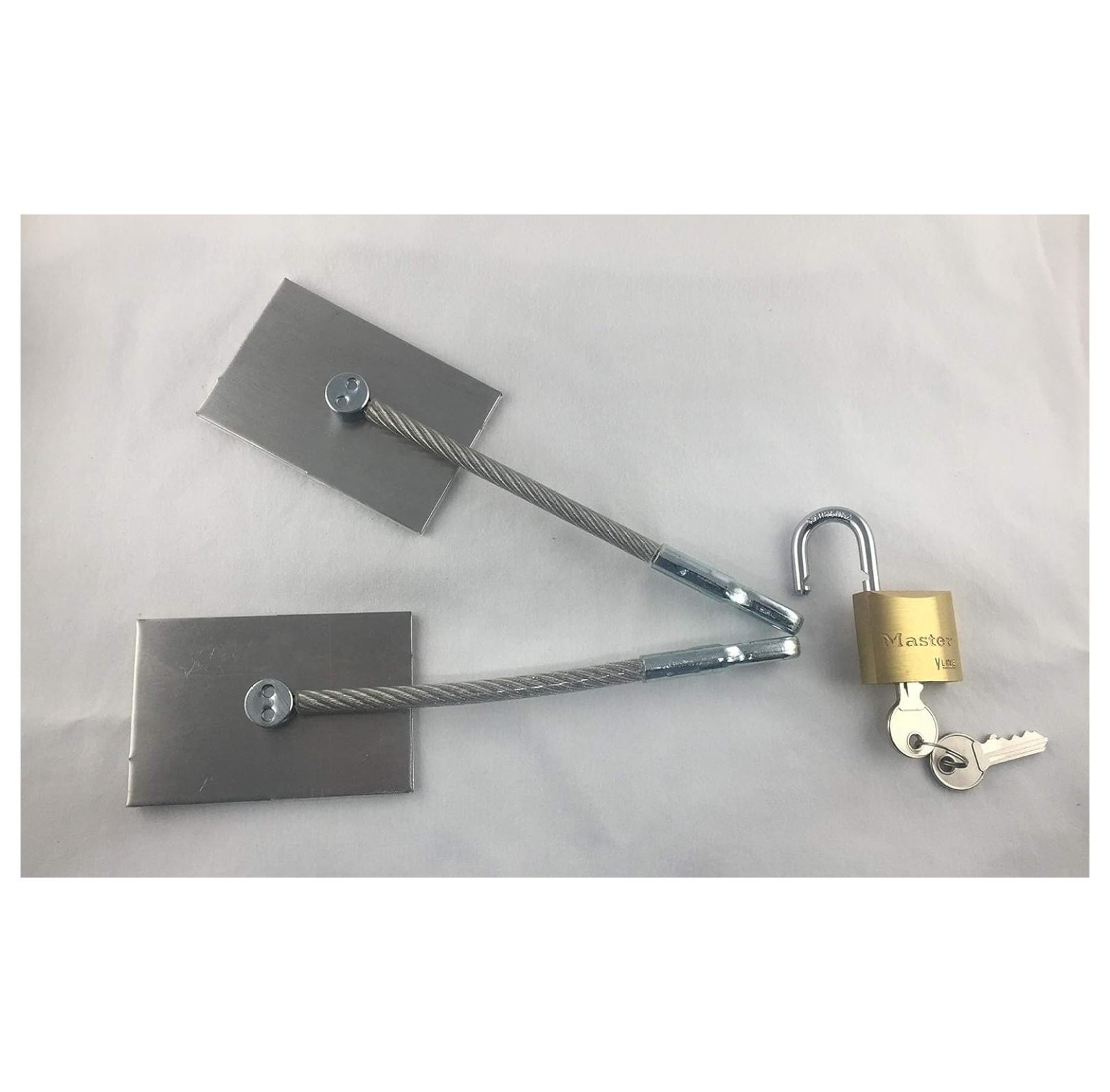 Refrigerator Door Lock - Lockitdown Kit with Padlock - Stainless Steel - No Drill - Secure Fridge Lock for Home, Office, RV, Medical, Gym Lockers