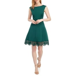 Donna Ricco Women s Scuba Fit Flare Dress 6 Hunter Walmart