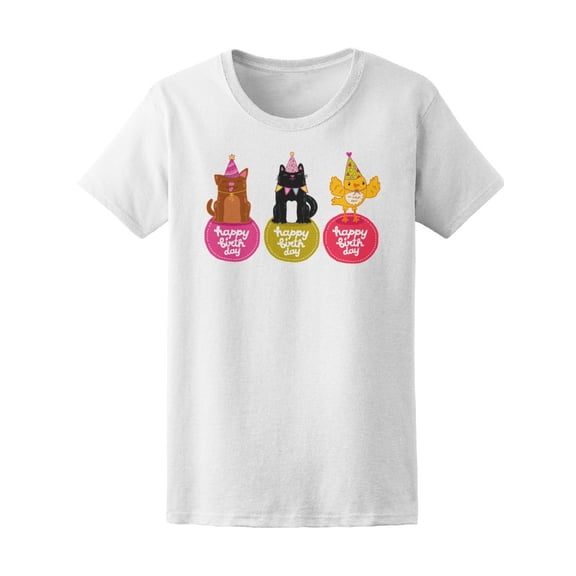 Happy Birthday Cute Animals Tee Women's -Image by Shutterstock