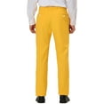 thumbnail image 3 of INSPIRE CHIC Pantalon Chino pour Homme, Coupe Droite Décontractée, Extensible et Confortable, devant Plat, 30, Orange Jaune, 3 of 8