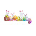 thumbnail image 1 of 2023 Easter Bunny Decor Wooden Stand Cute For Table Door Frame, 1 of 3