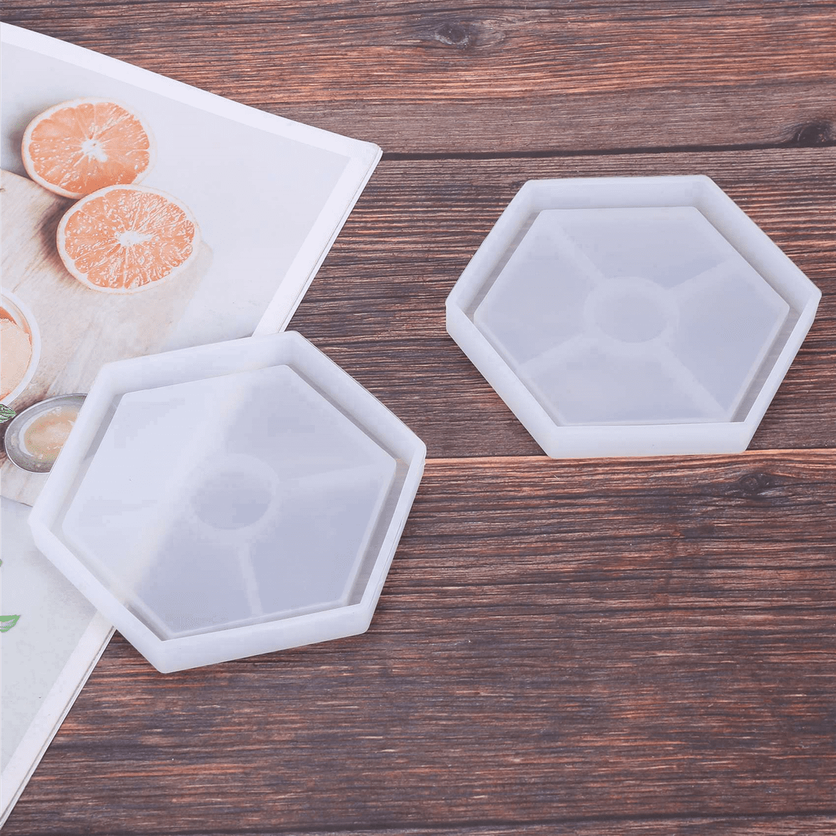 32 Pack Hexagon Silicone Coaster Molds Silicone Resin Mold, Epoxy Molds for Casting with Resin, Concrete, Cement