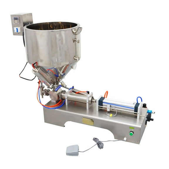 EQCOTWEA Paste Liquid Dual-purpose Heating Filling Machine 50-500ml Pneumatic Piston Filler