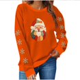 thumbnail image 5 of Atogsazn Women's Santa Christmas Sweatshirt Oversized Fleece Long Sleeve Pullover Sweater Fall Clothing Tops 02-Orange M Fashion, 5 of 8