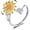 B, variant on Fidget Rings for Anxiety for Women Sunflower Initial Letter Spinner Open Adjustable Ring CZ Daisy Stress Relieving Rings Jewelry Gift for Women Valentine's Day You are My Sunshine Ring
