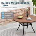thumbnail image 6 of DIFY 5PCS Patio Dining Set,41" Round Metal Table with Umbrella Hole,4 Stackable Chairs,Brown, 6 of 7