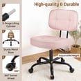 thumbnail image 4 of edx Height Adjustable Office Desk Chair, Low-Back Lumbar Support Rolling Work Swivel Task Chair with Wheels for Home Office Bedroom, Pink, 4 of 9