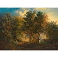 thumbnail image 2 of Josef Selleny 24x19 Black Ornate Framed Double Matted Museum Art Print Titled: Australian Jungle (1867), 2 of 5