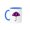 Blue/White, variant on 3drose, Purple Black Umbrella Vector Illustration, 11oz Two-tone Green Mug