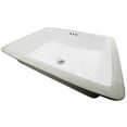 thumbnail image 2 of Novatto NP-U193911CH-O Shallow Rectangular Undermount White Porcelain Sink with an Overflow Chrome Drain, 2 of 10