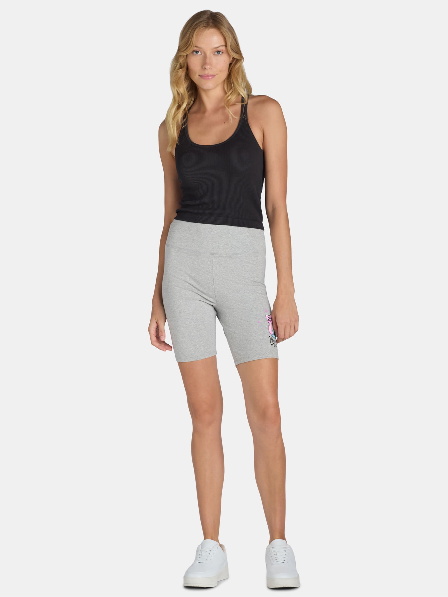 ★ Leey★ STITCH BIKE SHORTS GRAY P0000DLL Disney Stitch Juniors Graphic Bike Shorts, Sizes XS-3XL