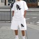 thumbnail image 1 of WILLBEST Conjunto de Camiseta y Pantalones Cortos Deportivos Holgados y Cómodos Informales con Estampado de Gestos de Tendencia Europea para Hombre, 1 of 3