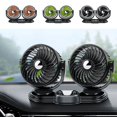 thumbnail image 1 of Dual Head Car Fan for Trucks & Minivans - Powerful 2-Speed Cooling Fan with USB Power, 360° Rotation for Driver and Passenger, 1 of 7