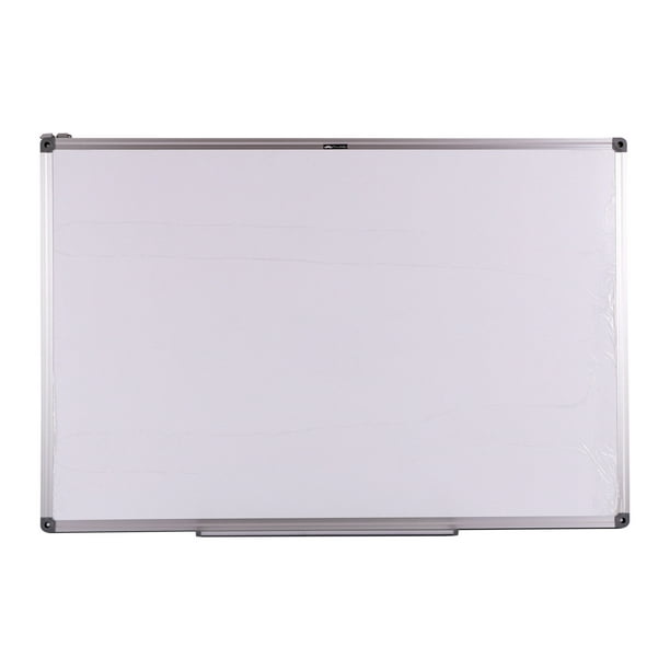 Tableau Blanc Magnétique de 24 x 35 Po, Cadre en Aluminium, Fixe Ou Suspendu au Mur