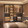 thumbnail image 6 of Homieasy 40'' W Closet System with Wooden Drawers and Hanging Rods, Black, 6 of 7