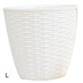 thumbnail image 2 of Plant Pot Cover Indoor Plastic Rattan Flower Cover Round Modern Decor Planter Durable, 2 of 7
