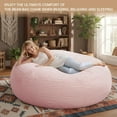 thumbnail image 6 of LinkRomat 5FT Bean Bag Chair, Striped Plush Bean Bag Chairs with Filling and Fluffy Removable Cover, Casual Comfortable Adult/Teens Lounge Chair, Sofa Chair Suitable for Living Room(Pink), 6 of 7