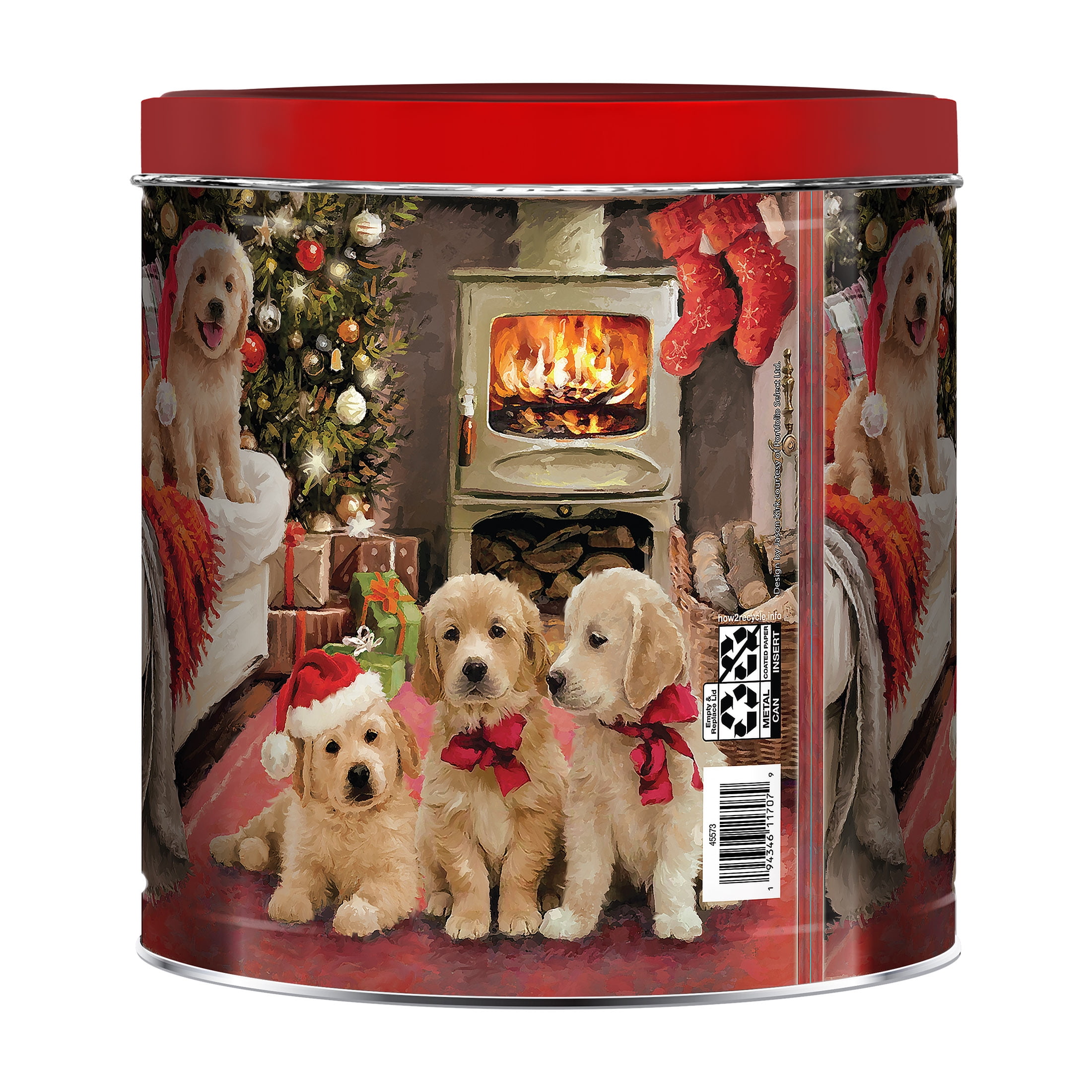 Great Value Holiday Popcorn Tin, Puppies Chill Design, 21 oz