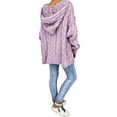 thumbnail image 3 of Aloohaidyvio Sweaters for Women,Women Fashion Loose Large Size Solid Color Hood Long Sleeves Sweater Tops, 3 of 6